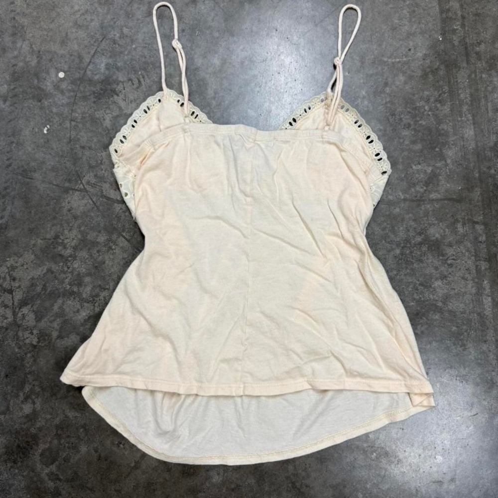 Vintage Next Era Couture Peach Pink Cute Flower Lace Baby Doll Cami Size L - Picture 2 of 3